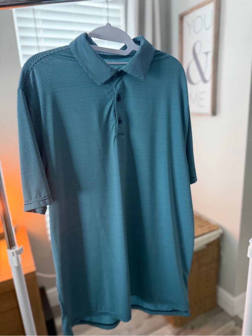 1765 Signature Teal Micro-Stripe Polo Shirt